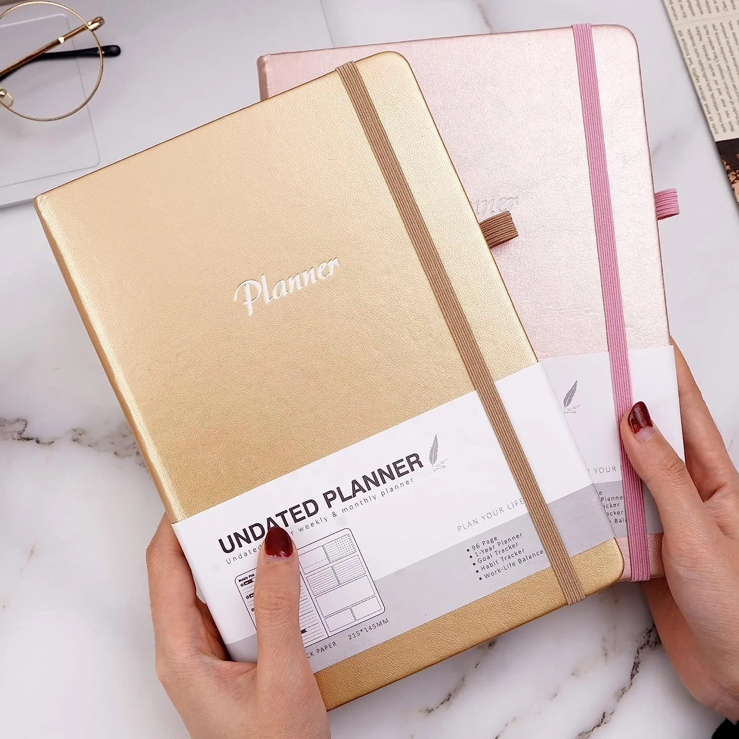 Stock undated planner page for daily life 12 month goal planner notebooks journal