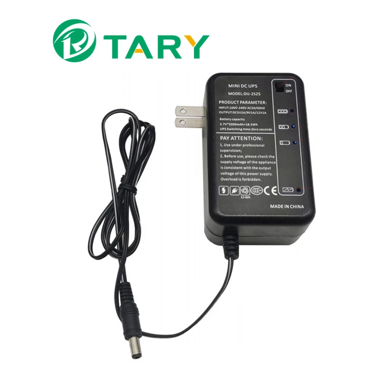 5000mAh Mini Adjustable UPS AC/DC 12V 9V 5V2A Lithium Battery Backup Wifi Router CCTV Portable Power Monitoring Supply adapter