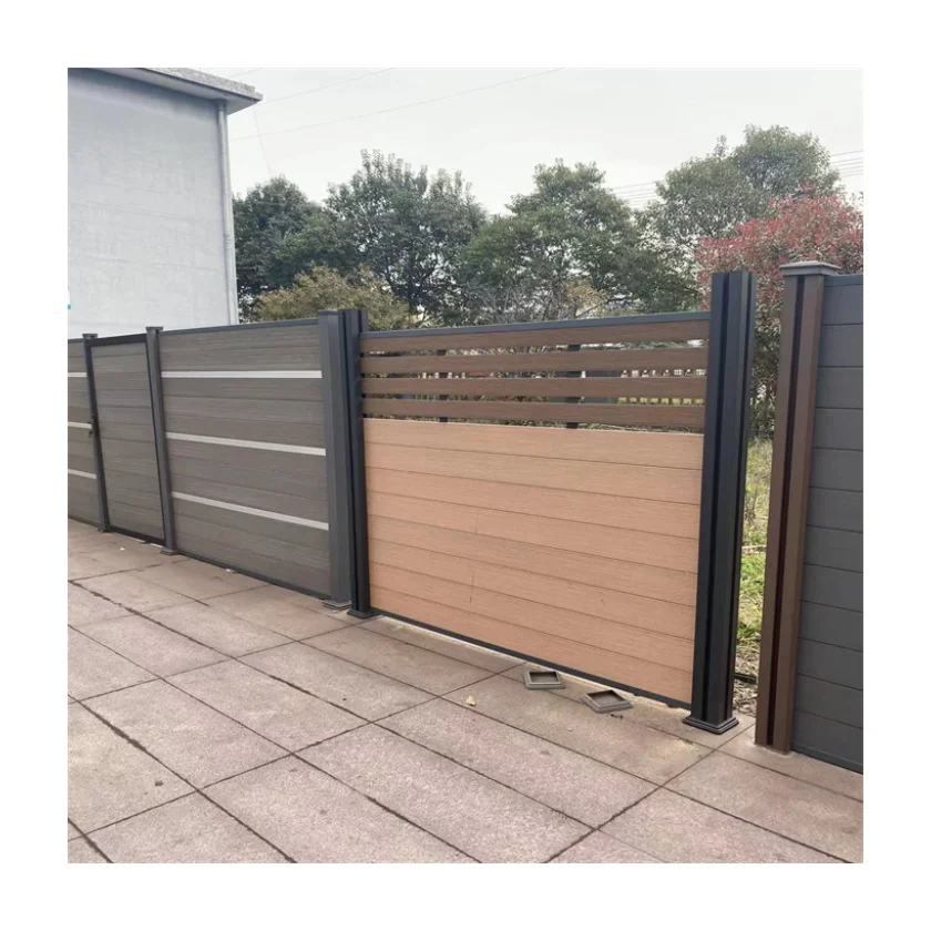 wood plastic composite wpc fence boards with trellis co-extrusion home garden fence panels better than vinyl pvc fence