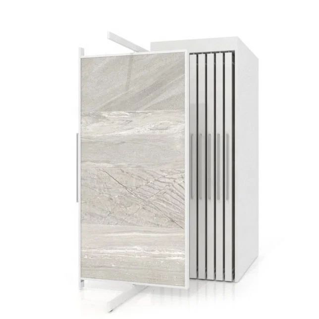 Showroom Exhibition Metal Sliding Quartz Granite Display Stand Stone Ceramic Tile Display Rack