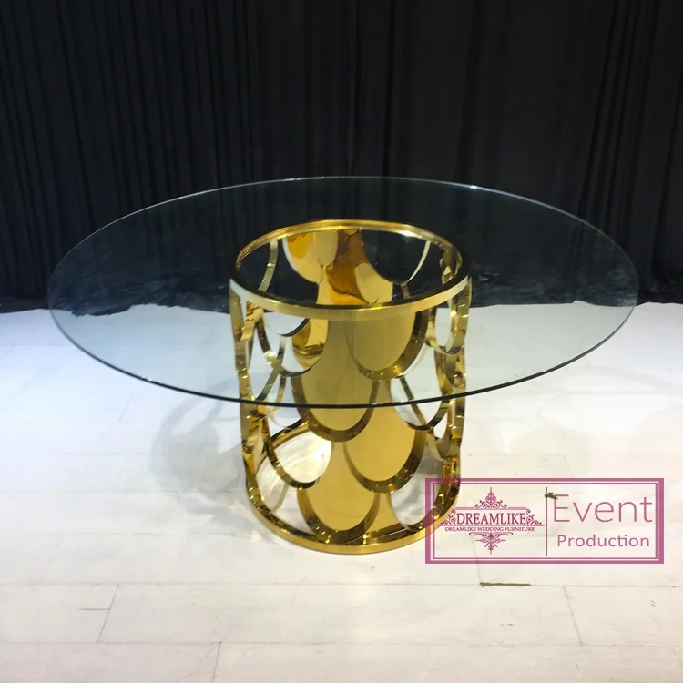 Hot selling cheap clear glass center dining table