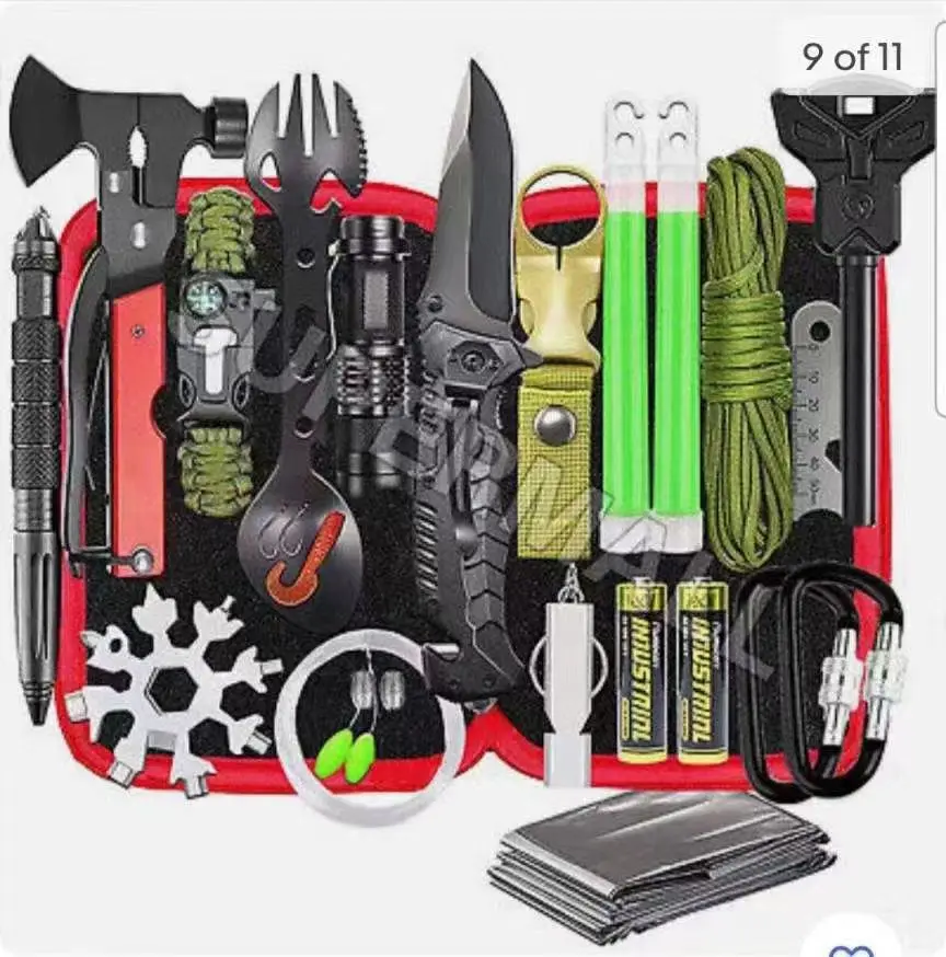 Hot Sale 18 in 1 Emergency Survival Kit Box Emergency Rescue Equipment Defense Tool for Fishing Boating