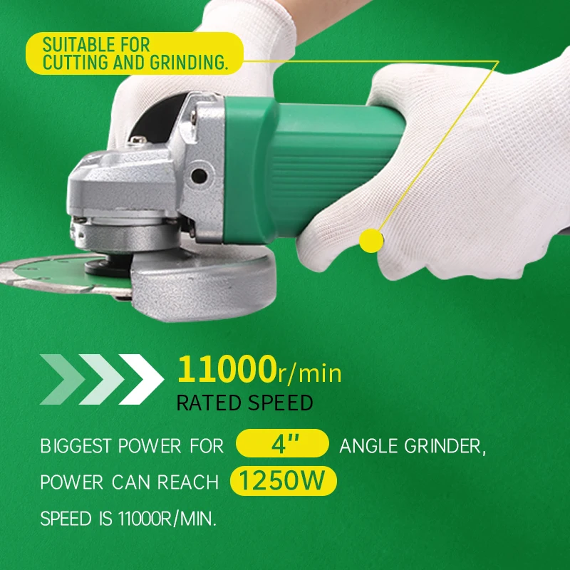 NewBeat Portable Industry Compact Cutting Surface Cord Grinder Machine Electrical 115mm Angle Grinder
