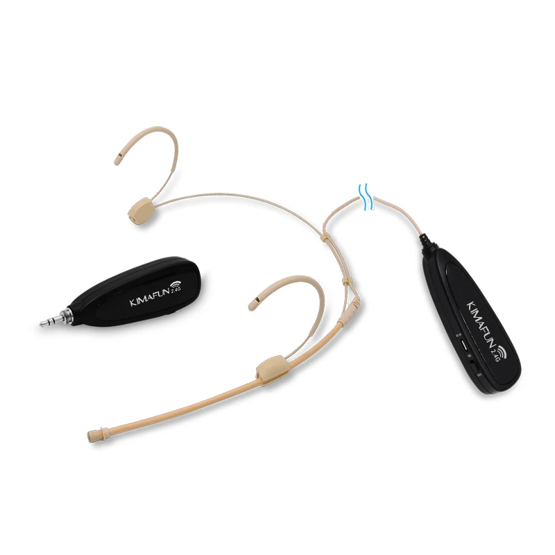 KIMAFUN KM-G120 Высококачественная мини-гарнитура светло-бежевого цвета, беспроводной микрофон для компьютера, телефона, камеры, обучения общественных разговоров