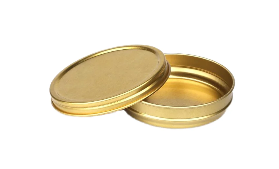 New Caviar Tin Container Lid Vaccum Empty Custom Round Food Safe Caviar Packaging Tin Can Box printing Logo Colors acceptable