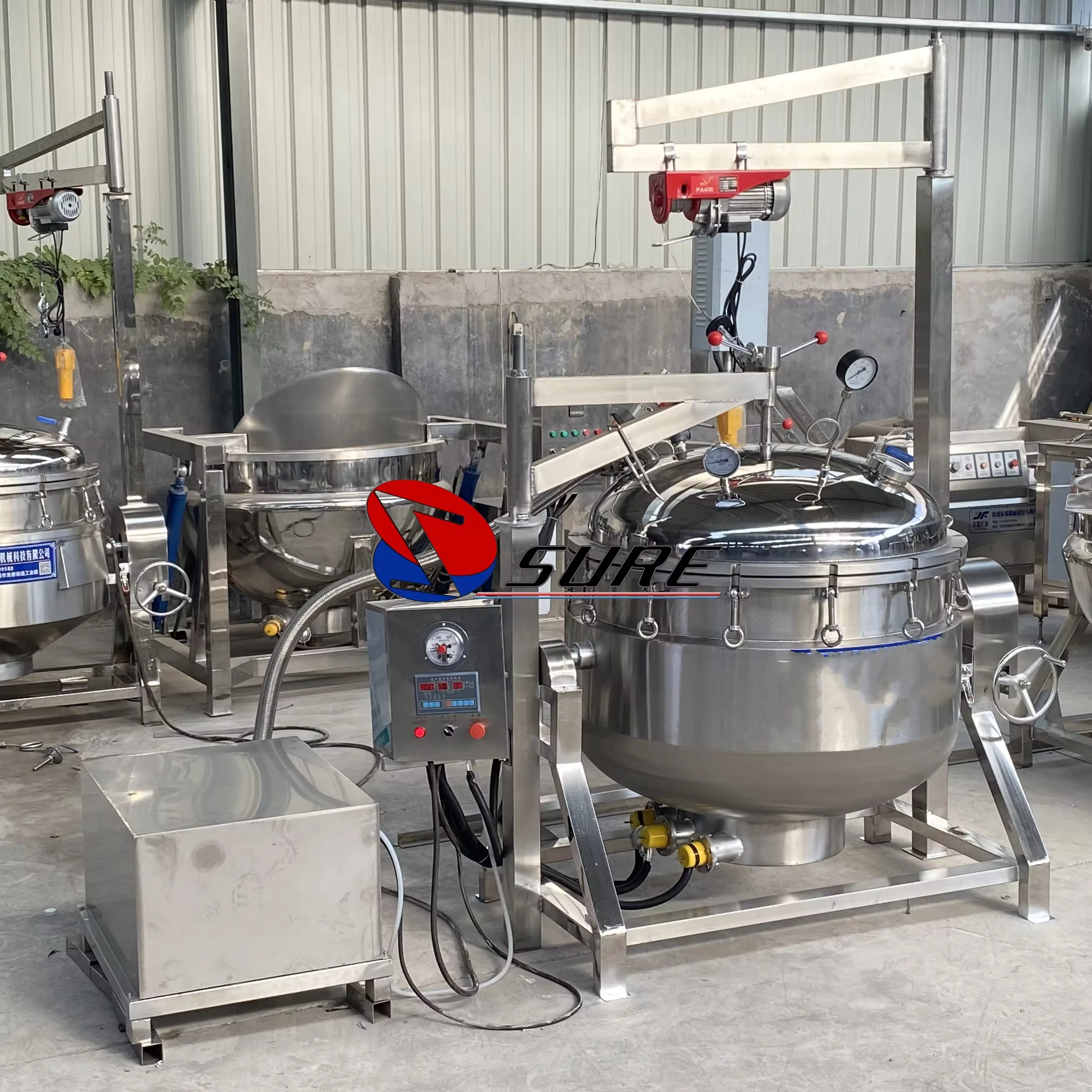 Industrial Vacuum Candy Syrup Sugar Cooking Candied Apricot Fruit Melting Dipping Tank Pot Machine