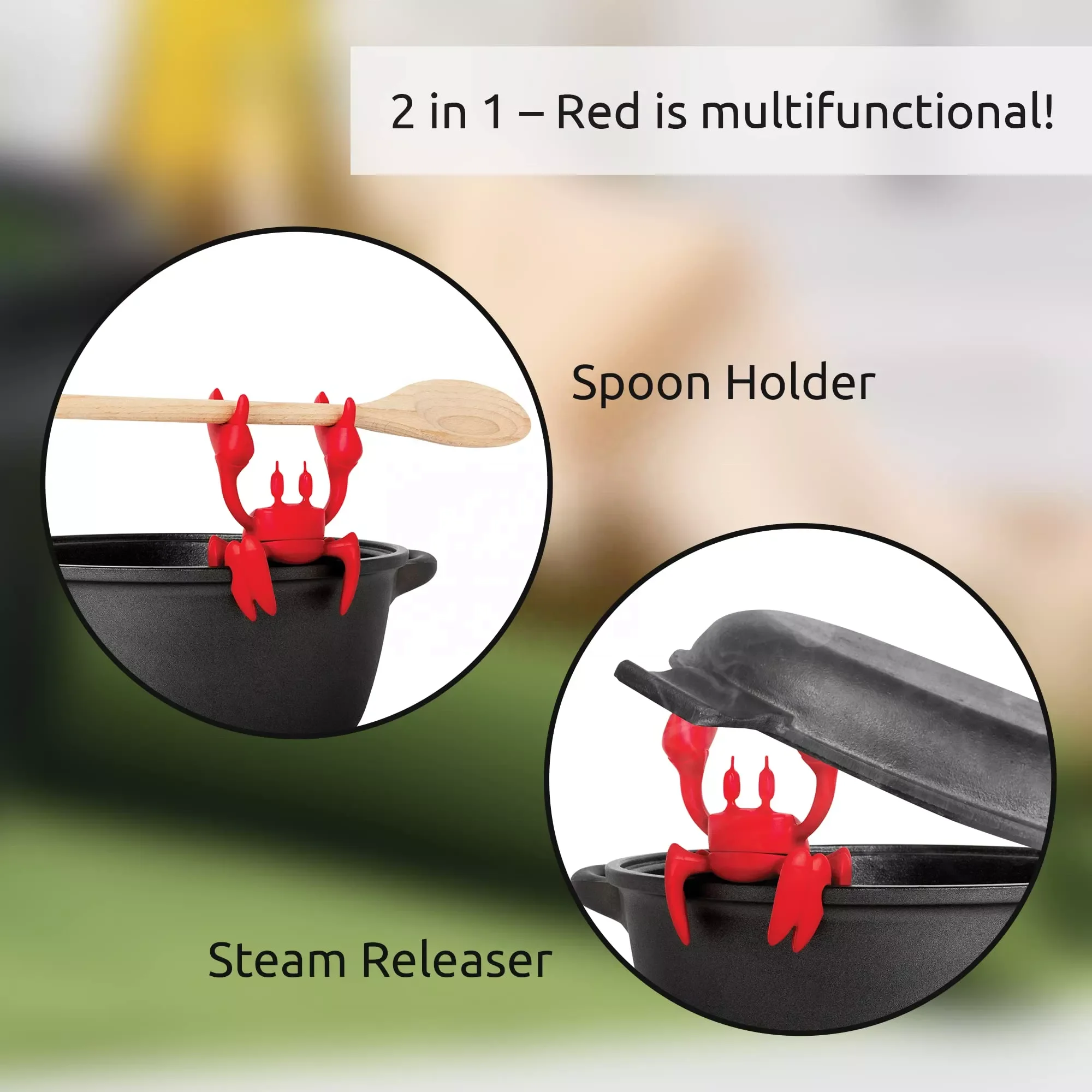 Amazon Top Seller 2022 BPA Free Silicone Crab Spoon Holder Rest Pot Utensil Holder Steam Releaser Kitchen Crab Spoon Holder