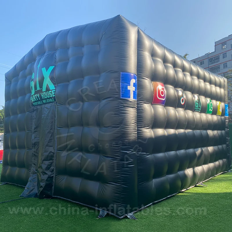 Popular Portable Inflatable Nightclub Disco Lighting Music Bar Inflatable Cube Party Tent for Event
