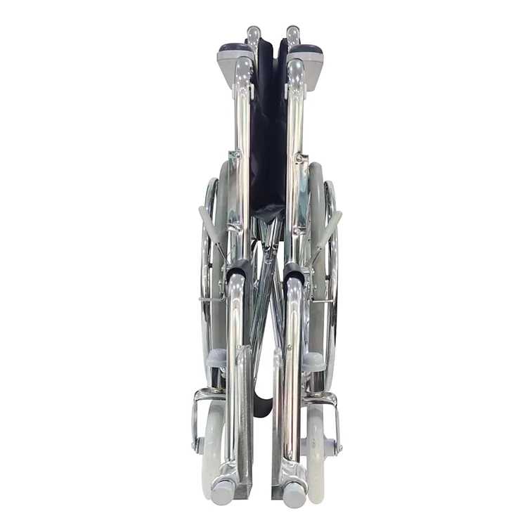 Cheap Economic Steel Wheelchair for Disabled, Fixed Arms Footrest, Portable Standard Folding Manual Wheel Chair