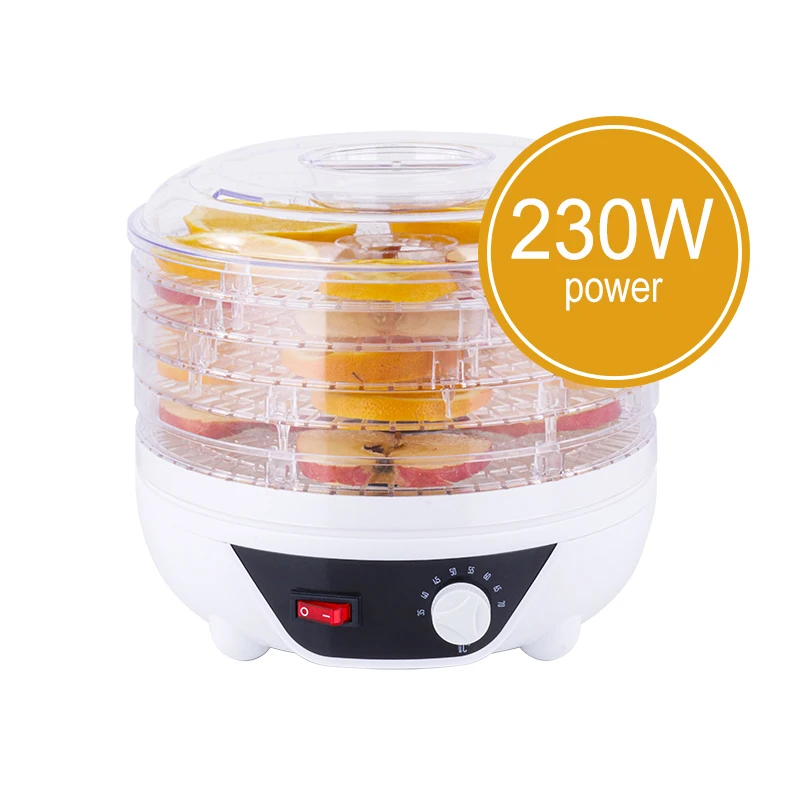 CE EMC 230W home professional 5pcs stackable tier AS tray food dryer machine health commercial food dehydrator