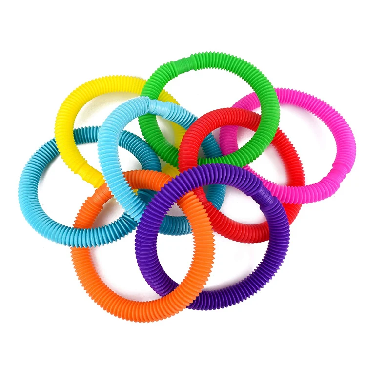 Wholesale colorful DIY building plastic fidget sensory tools pop tubes pipe sensory toys