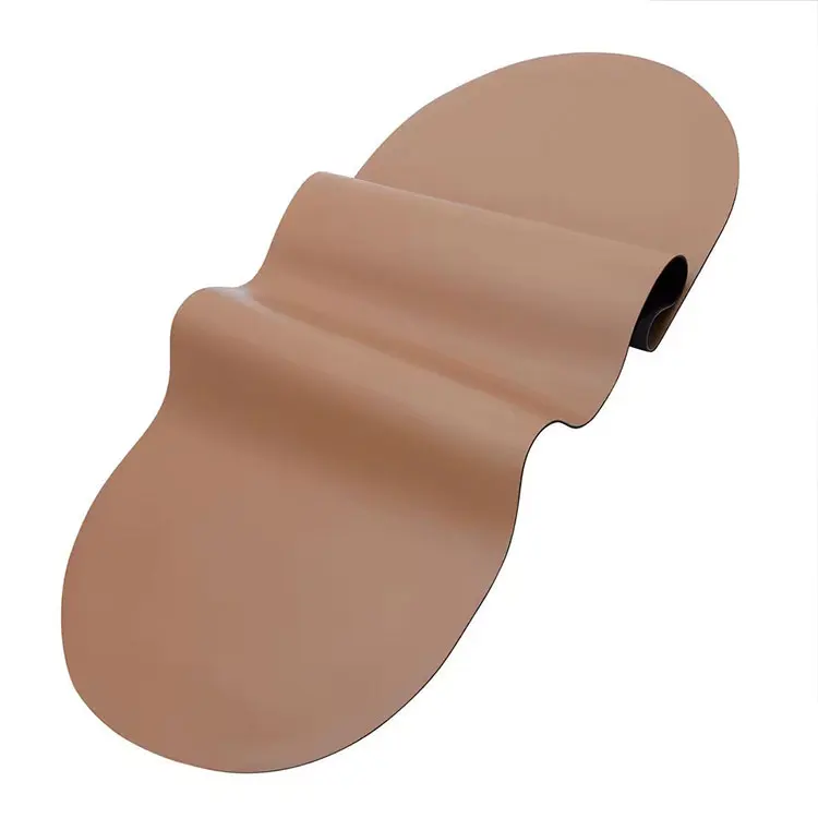 Thick 5mm Pu Curve Arch Oval Shape Matt PU Natural Rubber Oval Yoga Mat with custom logo