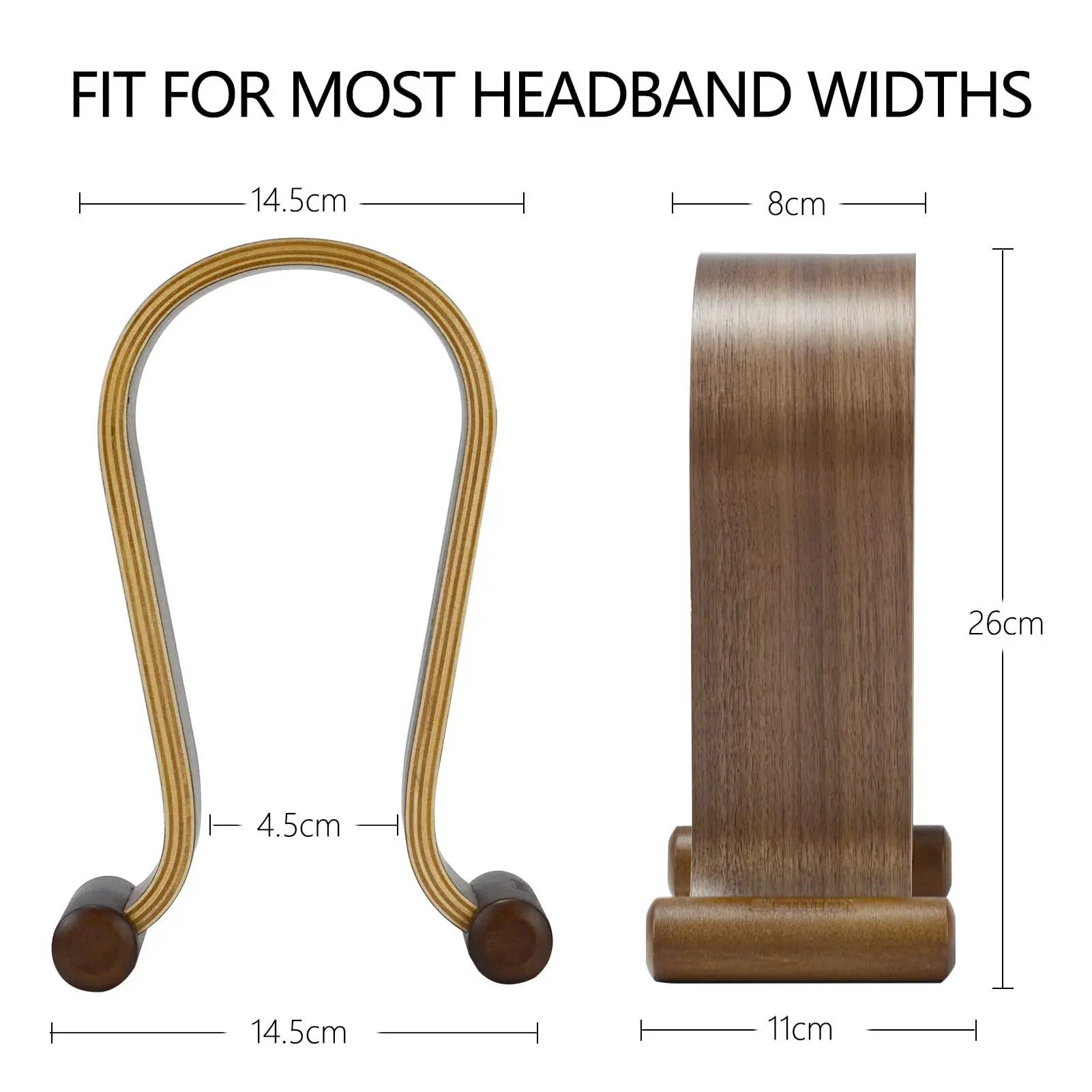 Wood Headphone Stand, Headphones Hanger Holder Mount Omega Compatible for Son* Gaming Headphones Display