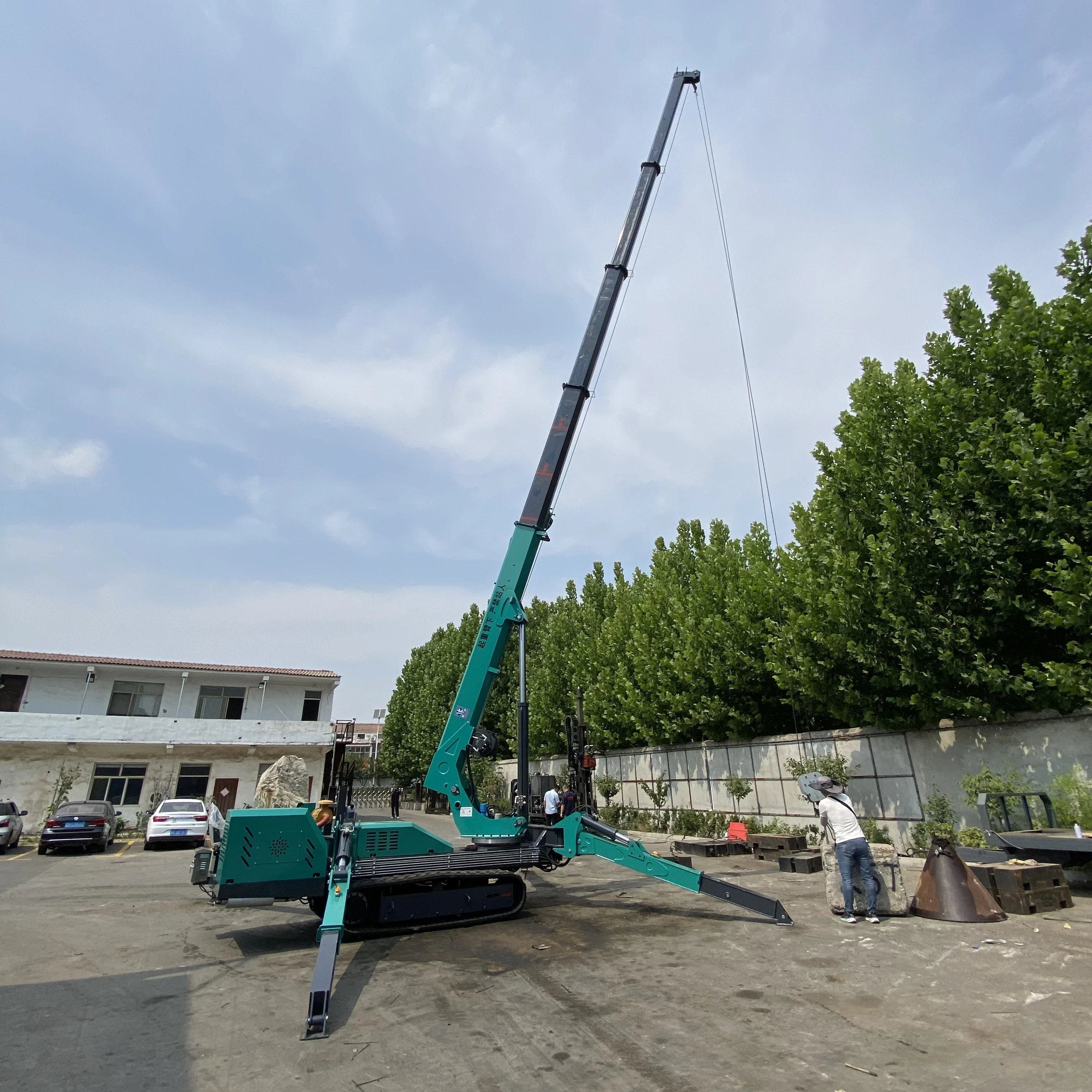 Free Shipping  Construction Telescopic Portable 8T Spider Crane Foldable Lifting Hydraulic Outrigger Crawler Mobile Mini Crane