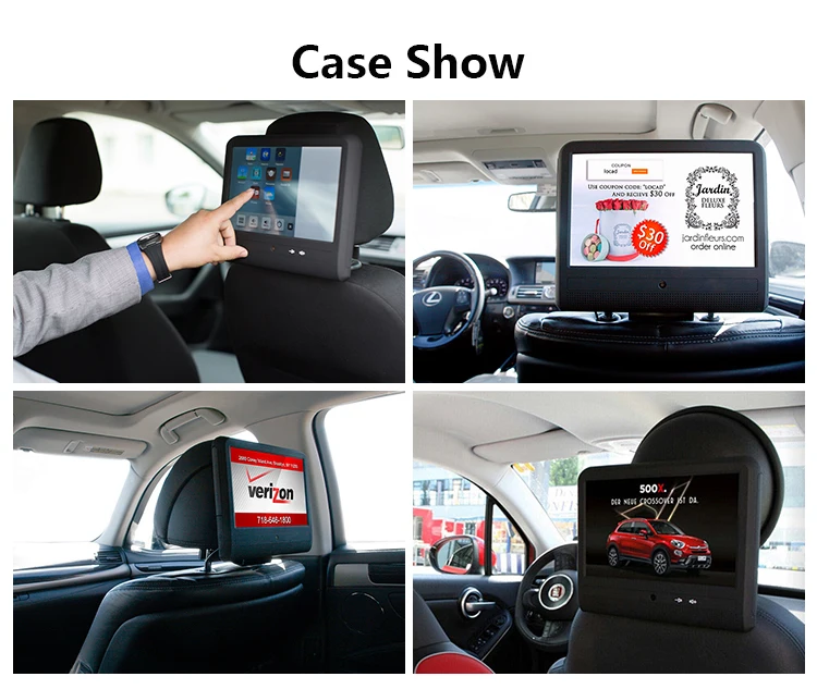 10' Car Headrest Monitor Rear Seat Entertainment System DVD Video Player AV Display Support USB SD FM DVD Player