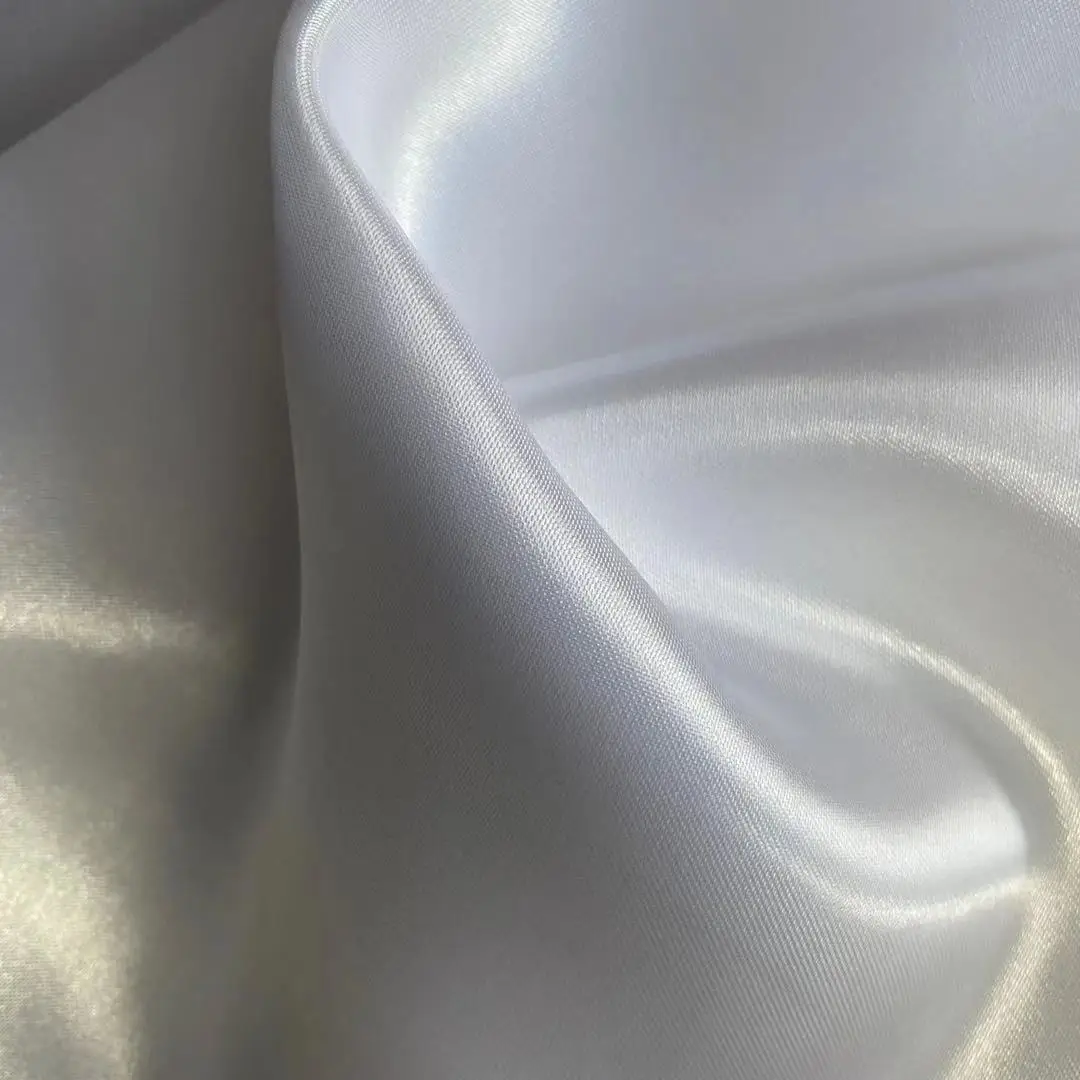 Hot selling  silver satin fabric for wedding on good price