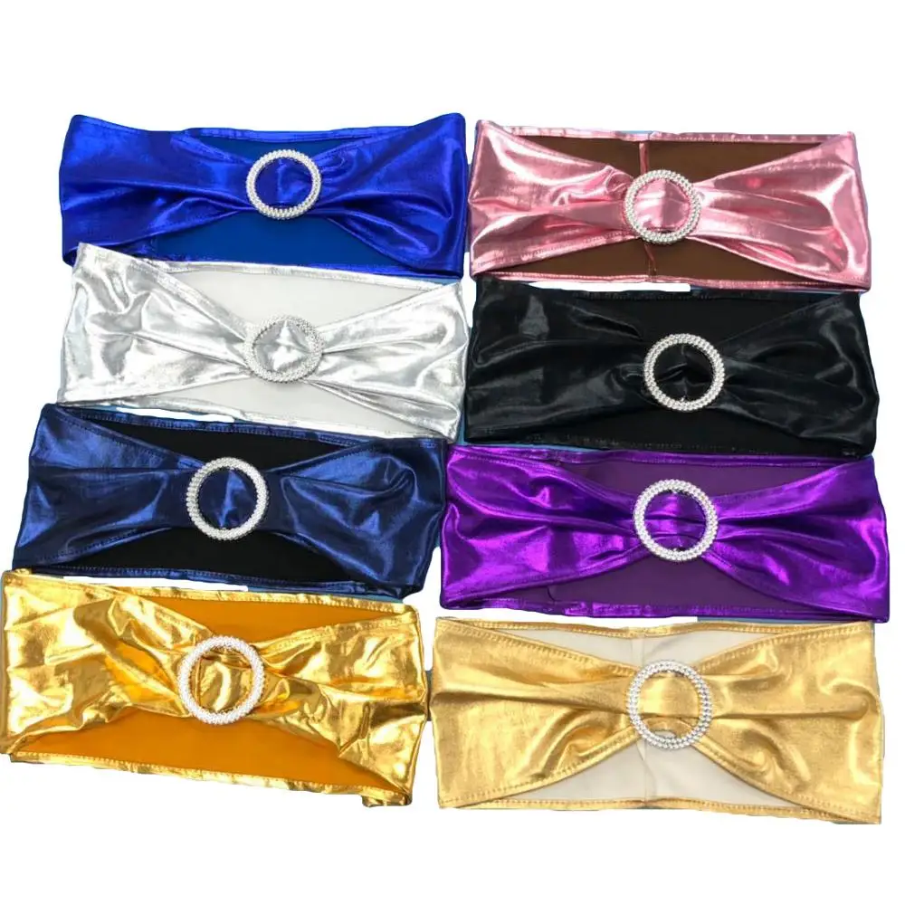 Fancy cheap metallic gold chair sashes for wedding