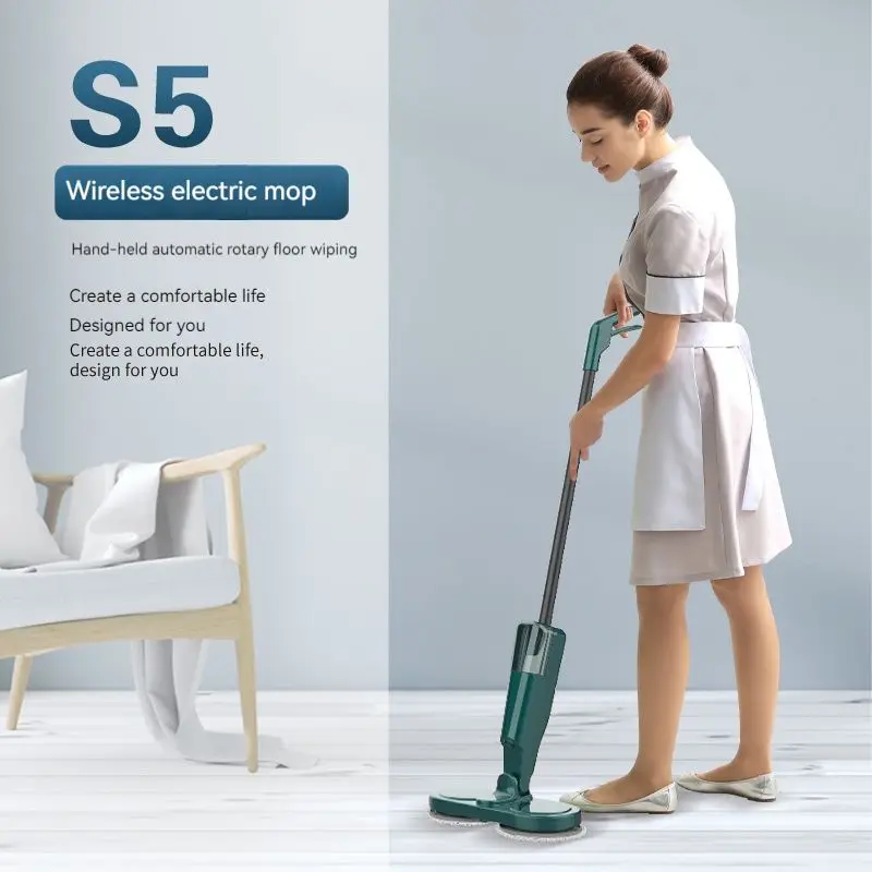 Factory OEM Hign Quality Handheld Wireless Cordless Electric Automatic Dual Spinning Spraying Floor Electric Cleaner Mop