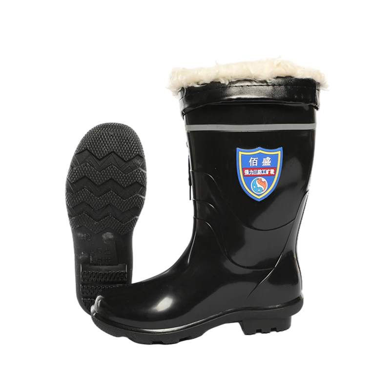 Factory Customized Thickened Warm Cotton Lining Pvc Rain Boots Waterproof Non-Slip Cheap Rain Boots