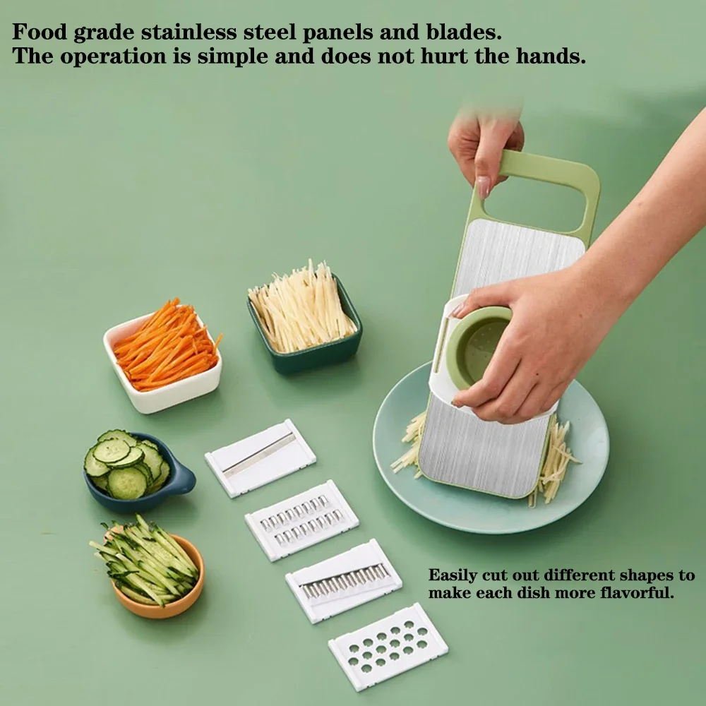 Kitchen  Stainless Steel Safe Multifunctional Manual Vegetable Slicer Cutter Potato Shredders Garlic Carrot Grater Chopper