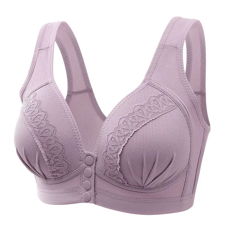 High quality new bra wireless middle-aged thin front buckle tank top bra large size underwear