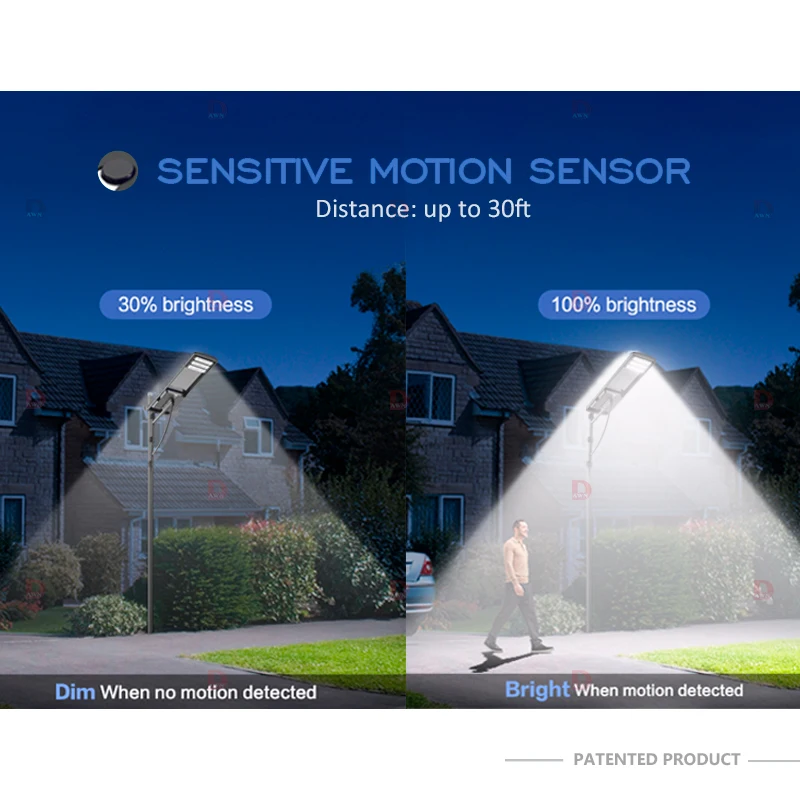 DAWN News design outdoor high lumen solar Street Light High Conversion 100w Solar Panel solar street lights outdoor