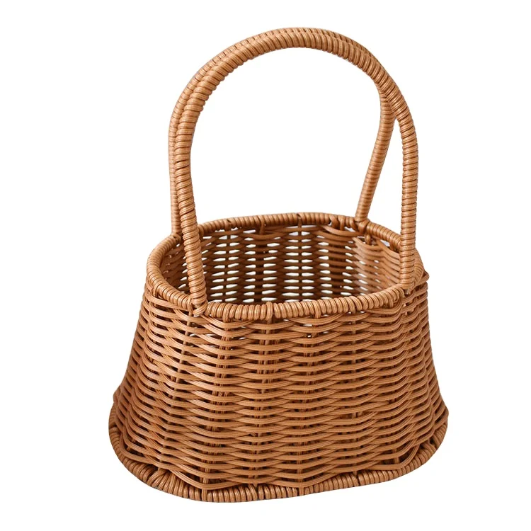 TengLong Dragon Gardening Plastic rattan hand-held flower basket Hand-woven flower basket Home decor Holiday gift basket