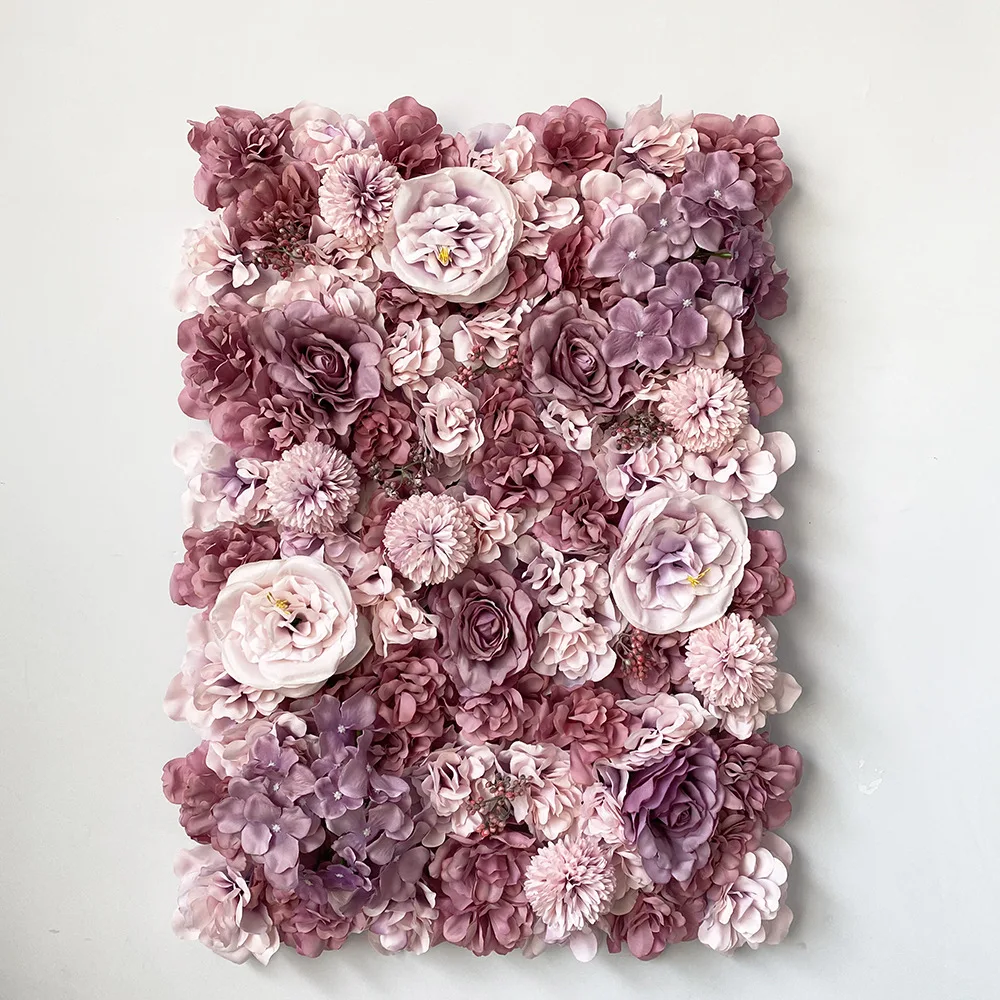 40*60cm High Quality Artificial Flower Wall Panels For Wedding Venue Decoration 3D Silk Flowers Black Flower Wall