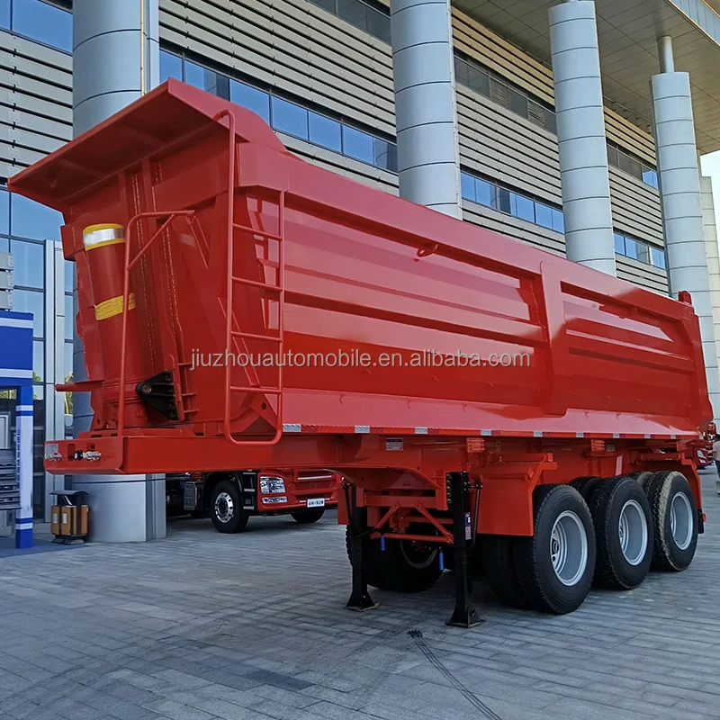 Factory Direct Heavy Duty 2-3-4 Axle Hydraulic Rear Tipper Dump- Trailer New 50-60-80ton Steel Rear Dump Semi Truck Wabco