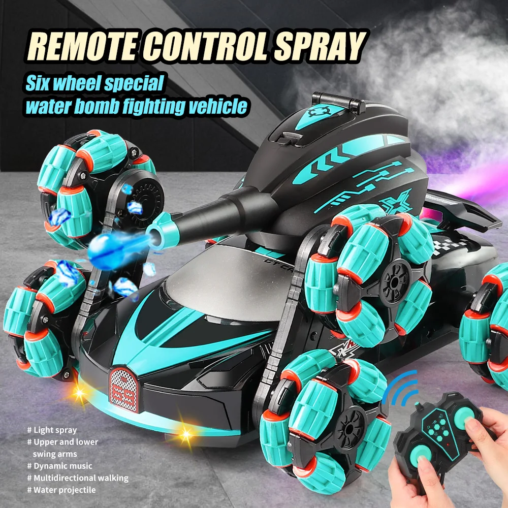 2.4G 8-pass Can Launch Water Bomb Remote Control Tank Hot Sale Radio Control Stunt Car With Spray RC Tank Drift Car For Kids