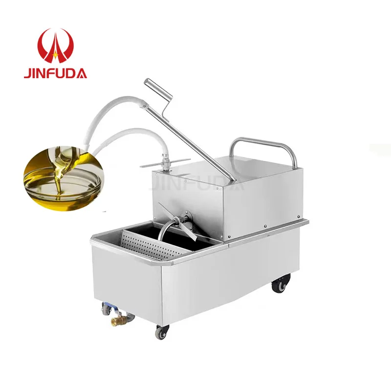 Fryer Filter Stainless Steel Cooking Oil Filter Machine Commercial 48L Fuel Oil Filter Portable Fryer Oil Filtration System