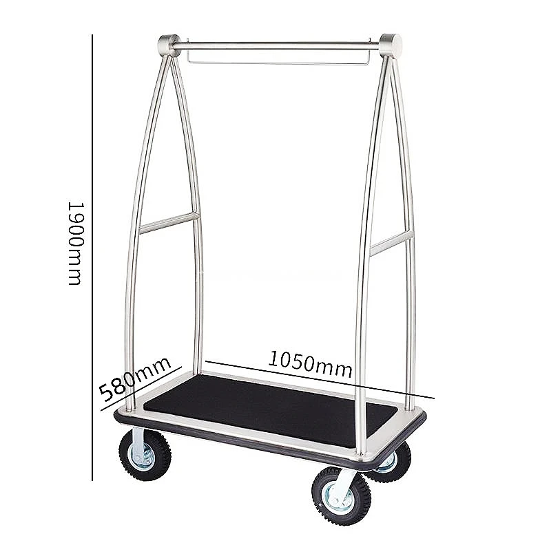 Hospitality Source Heavy Duty Stainless Steel Concierge Birdcage Bellman Carts Gold Hotel Luggage Trolley