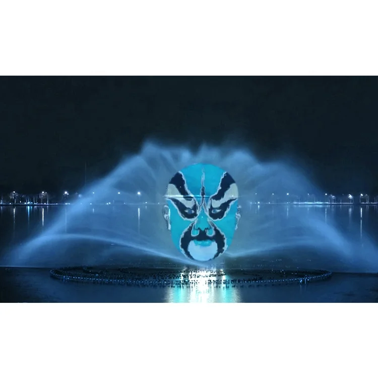 Modern craft 3D Multicolored Water Screen Fountain 3d Hologram Water Screen Projection