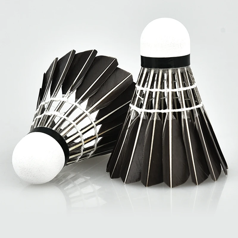 Badminton Shuttlecock OEM 6pcs/tube Warrior-6 black goose feather shuttlecock badminton for wholesale