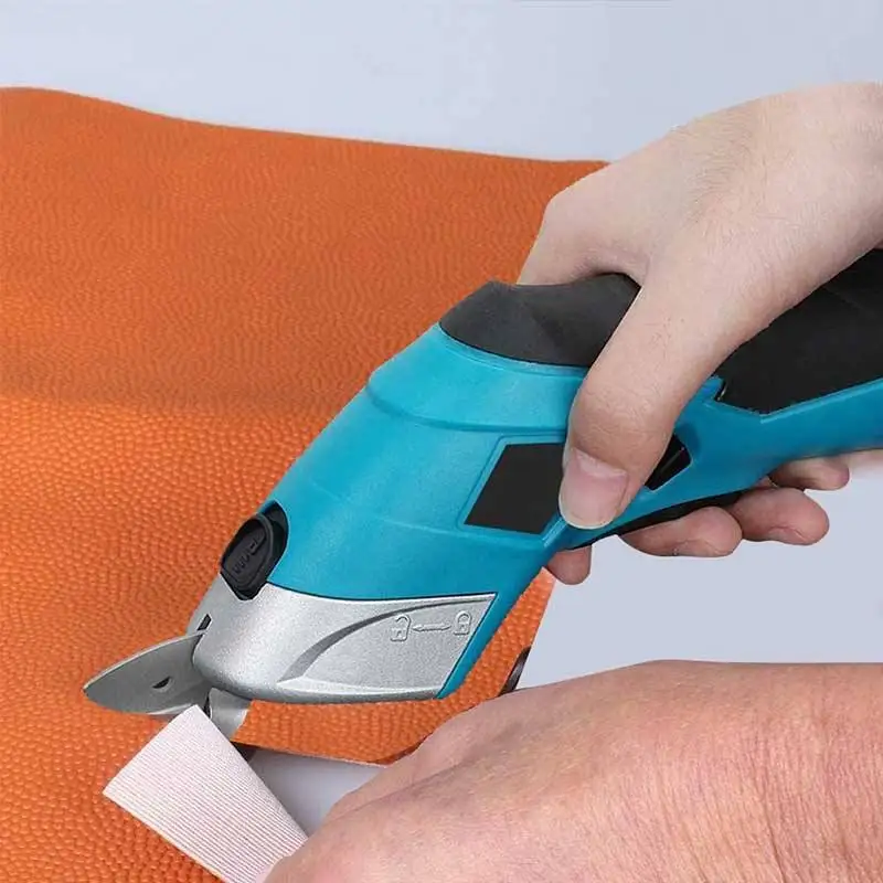 YTGEE Cordless Cloth Cutting Tool  with 2 Cutters  Electric Scissors Fabric  for Leather Carpet Cardboard