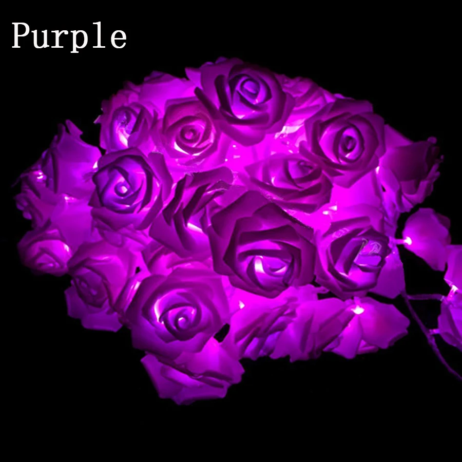 Rose Lamps Decorative Garland Artificial Flower LED Strings  Bright Warm Flower Fairy Light Rose Flower Led String Lights