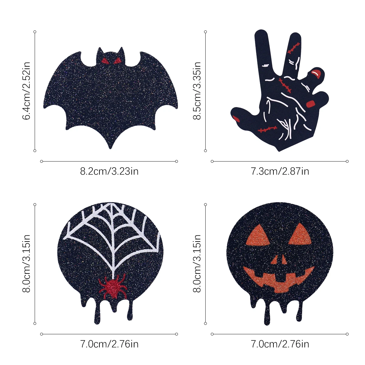Wholesale Bat Sexy Breast Nipple Pasties Sticker Disposable Black Glitter Pasties Cover for Rave Intimates Accessories