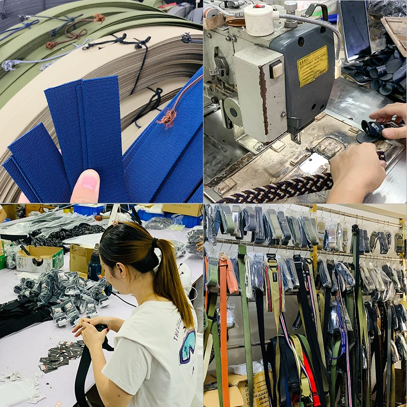 Webbing Manufacturer Customizable Solid Color Double silver D-Ring Buckle Canvas Webbing Belt With Metal Tip