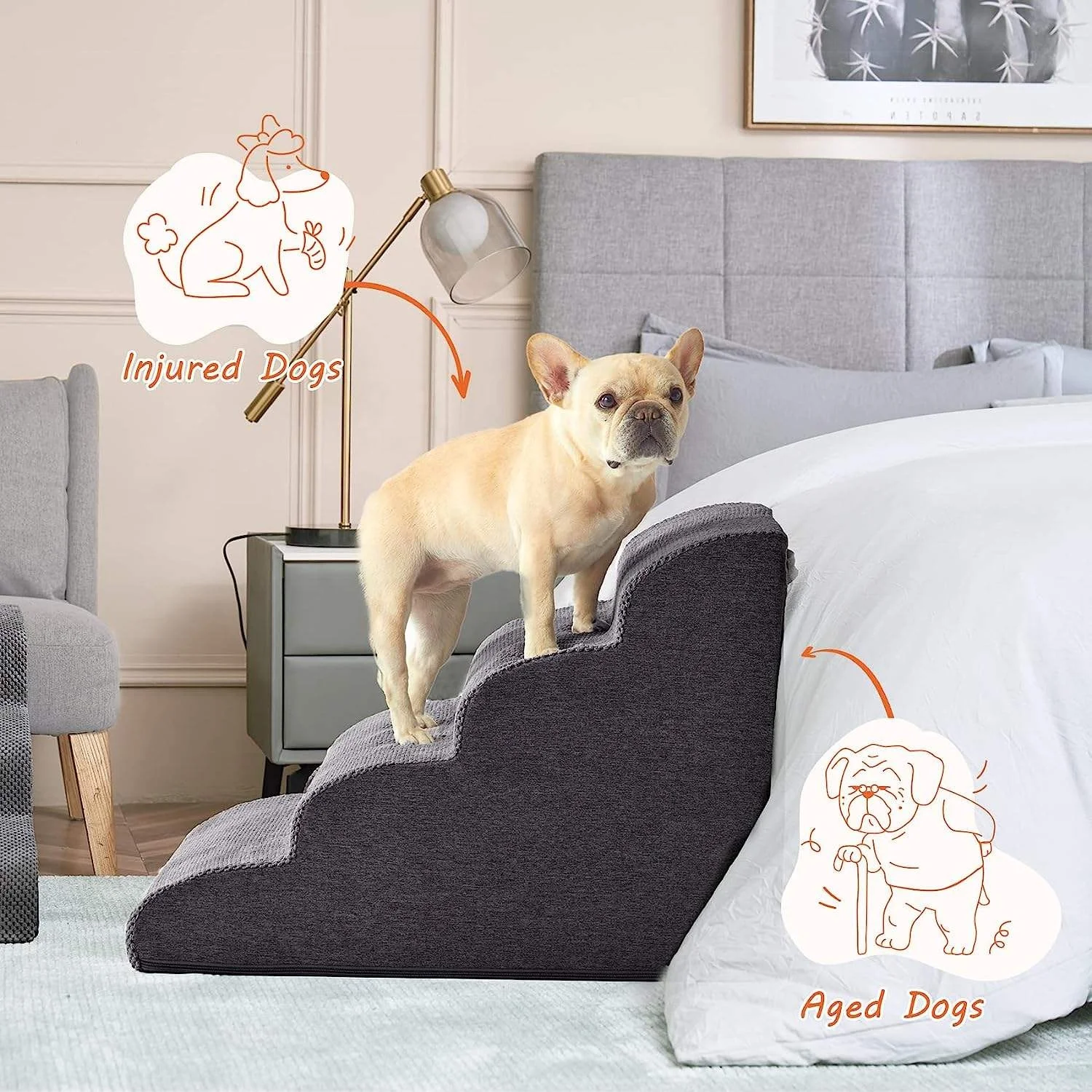 High Quality  Dog Stairs Wholesale Pet Ladder Dog Ramp for Bed and Small Dogs