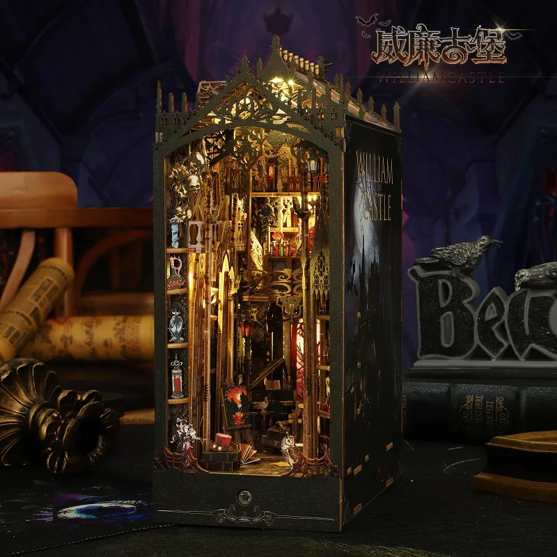 DIY Cabin Castle Hand-Assembled 3D Stereo Book Creative Wood Puzzle Model Ornaments Stylish Toy