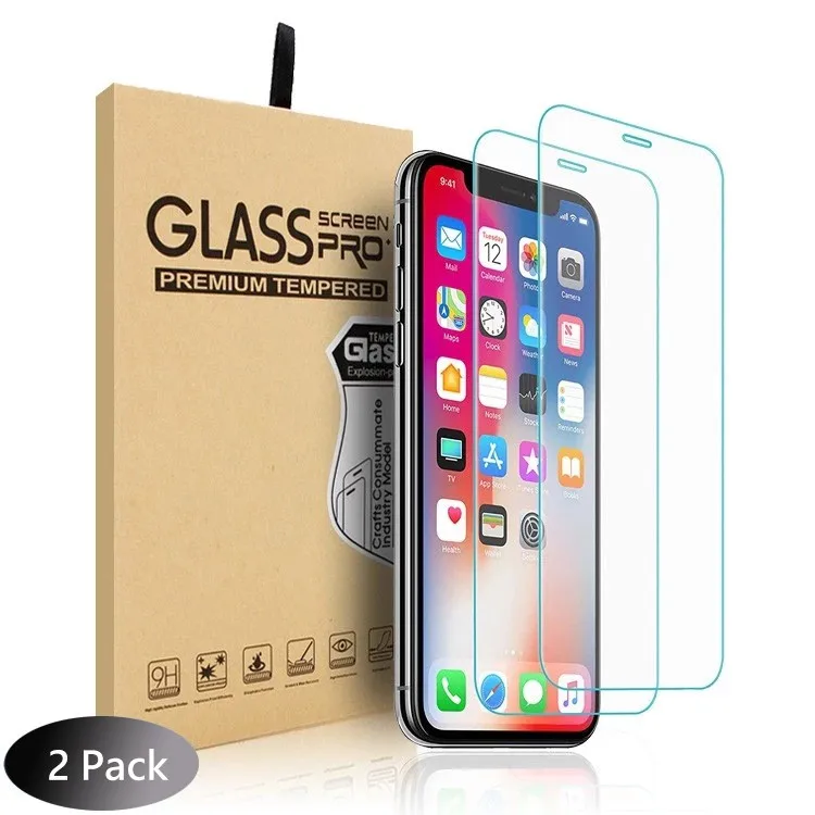2 шт./упаковка, Защитное стекло для экрана iPhone 14 13 Pro Max 12 XS XR 11 HD