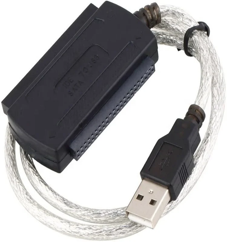 SATA/PATA/IDE Hard Drive to USB 2.0 Adapter Cable Support All Computer System, 2.5' / 3.5' Hard Disk HDD Connector Converter