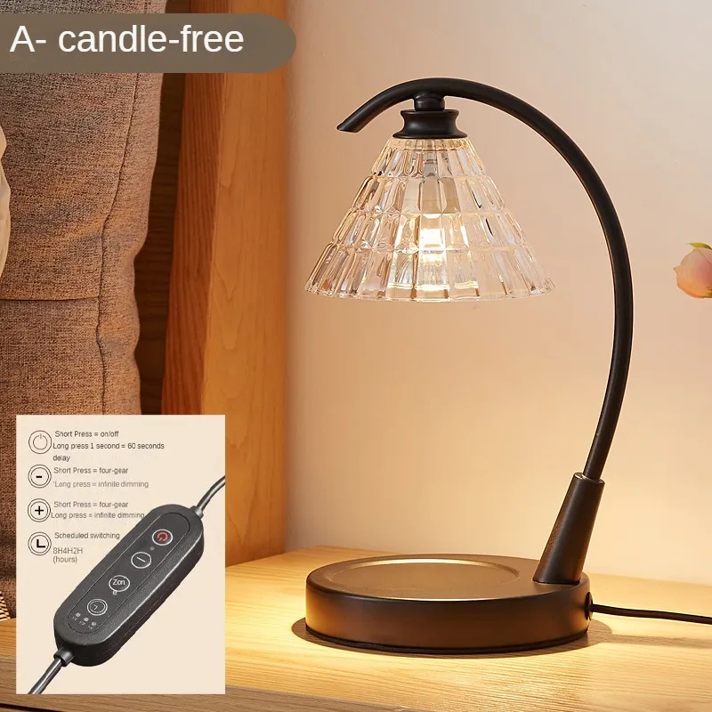 Fire Free Aromatherapy Stove Glass Essential Oil Bedroom Atmosphere Metal Melting Candle Lamp