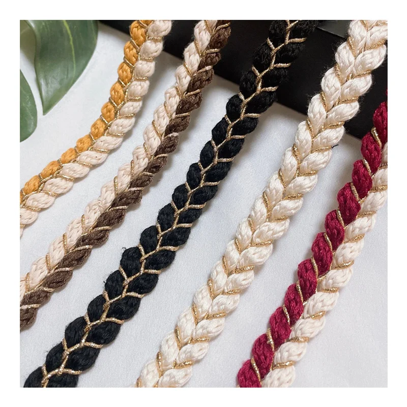 1.5cm wide diy clothes  textile gold colored braided edge binding lace  crafts clothes sewing gimp cord lace trims