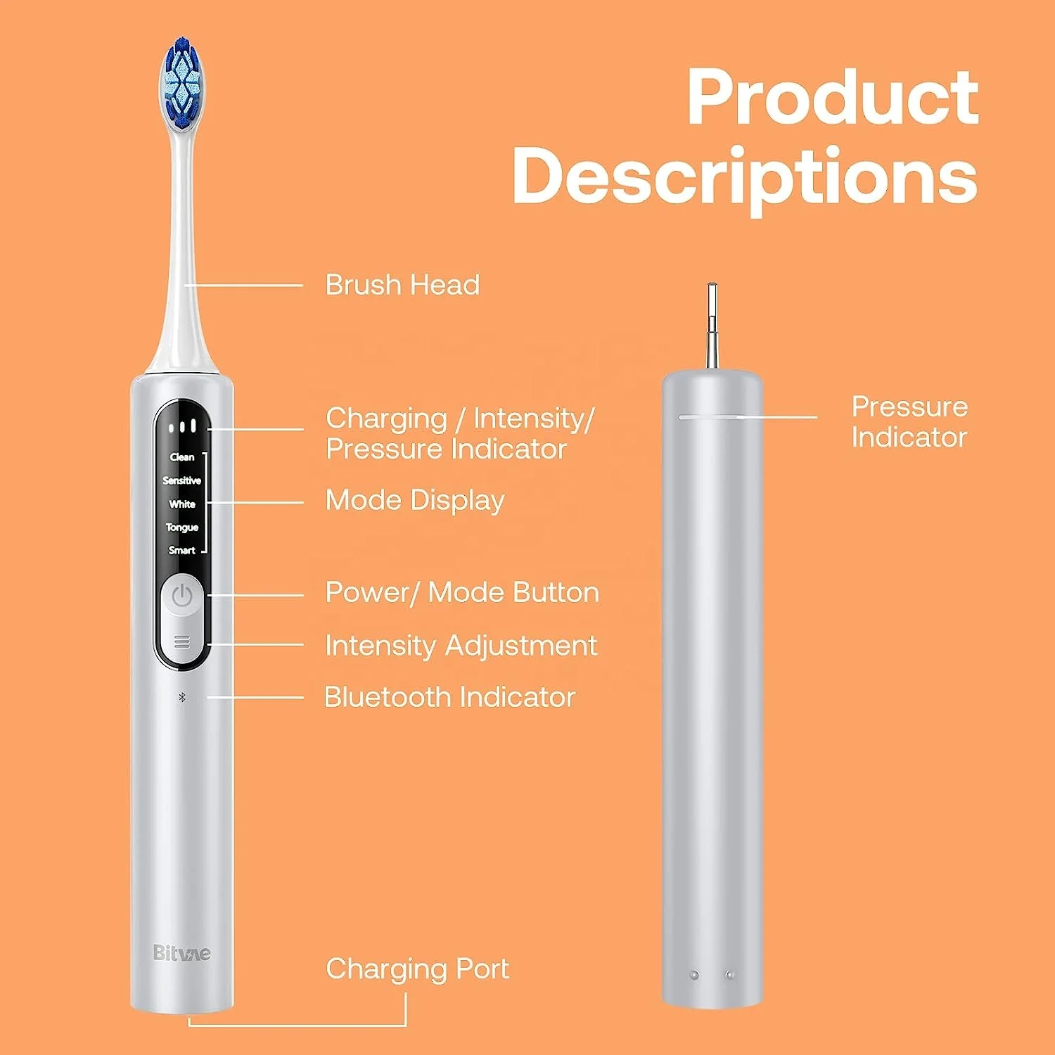 Bitvae S3 White Smart APP Electric Toothbrush