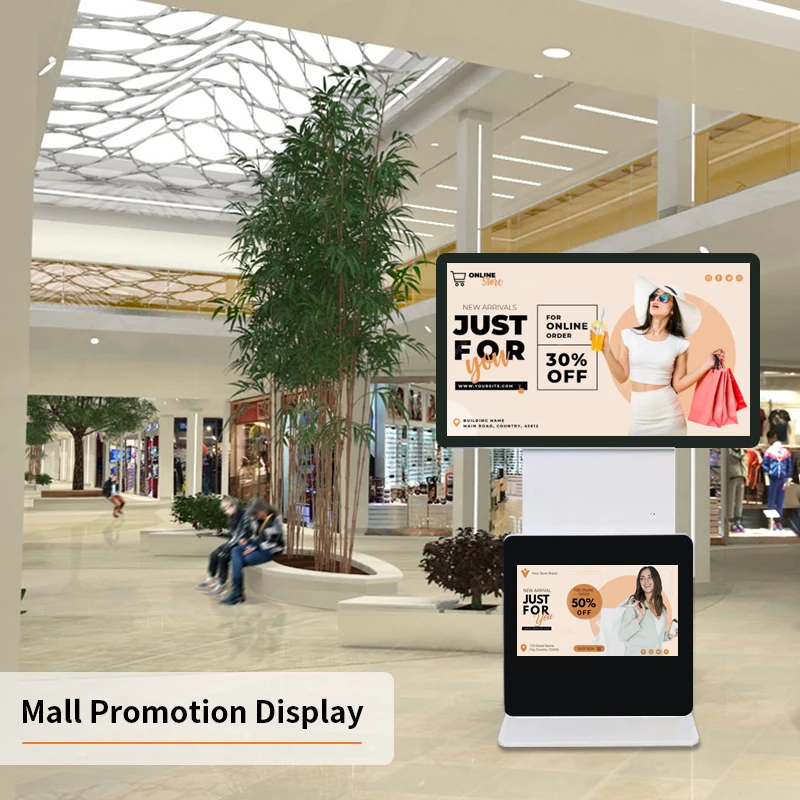 interact rotate screen digit signag player floor stand kiosk digital signage and displays