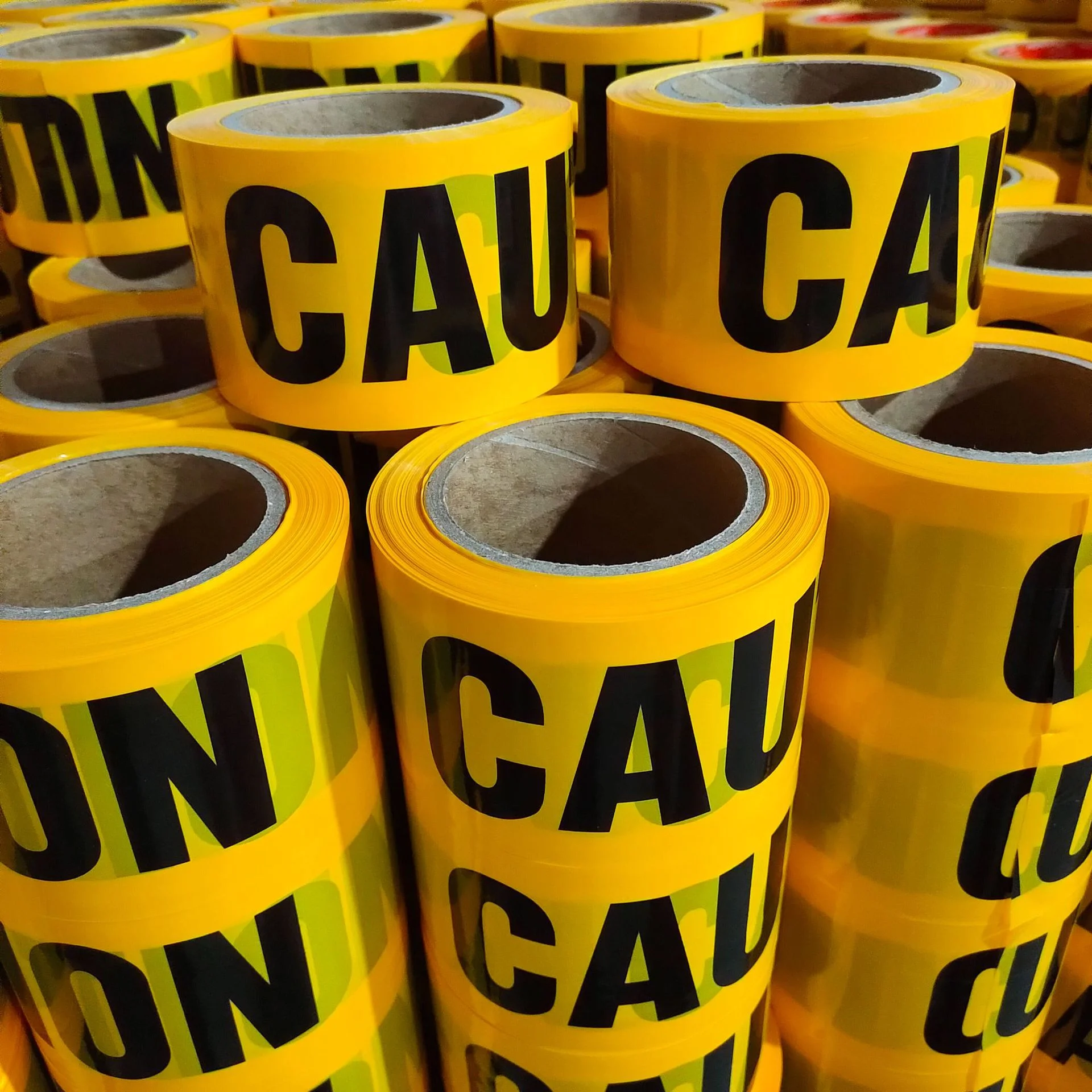 MANCAI Custom Printed Caution Danger Warning Tape Pe Warning Danger Tape Yellow Non Adhesive Barricade Caution Tape