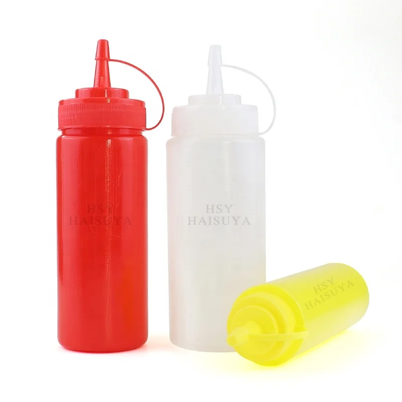 Condiment Squeeze Bottles Durable Plastic Squeeze Squirt Bottle For Ketchup Bbq Sauces Syrup Dressings Sauce Bottle