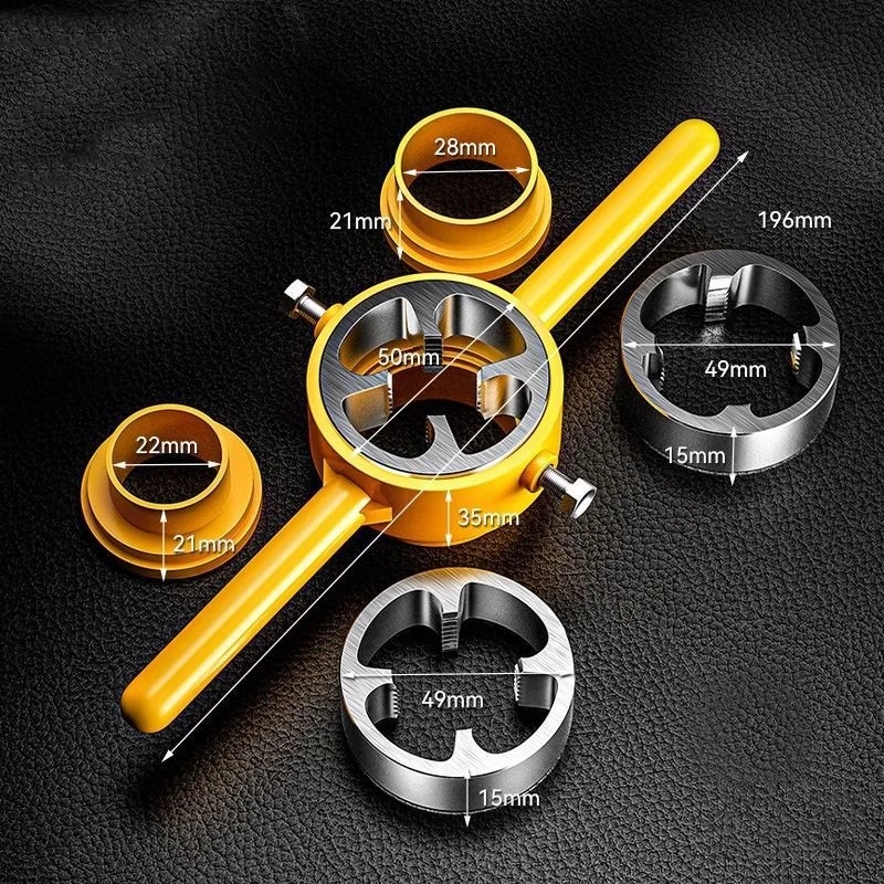 6pcs Water pipe screw die 1/2 3/4 1 Inch Hand Tool Easy Apply Plastic Pipe Threader Powerful Screw Die Set for Pumps PVC Tool