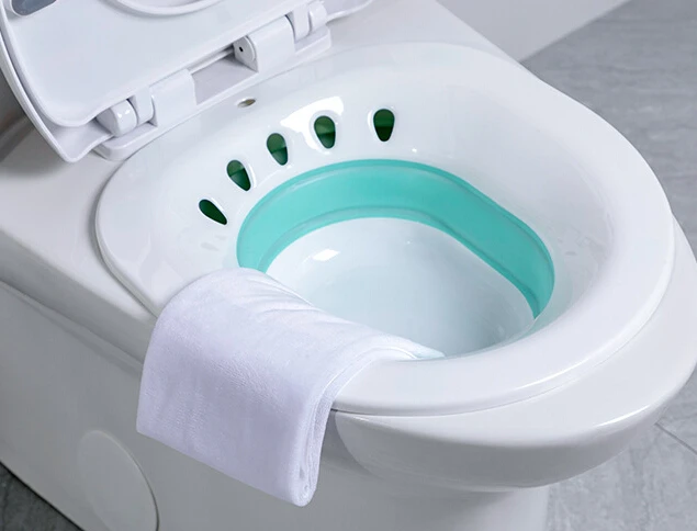 Portable Foldable Seat Sitz Bath to Treat Postpartum Wounds, Hemorrhoids, Perineal Care, Epis
